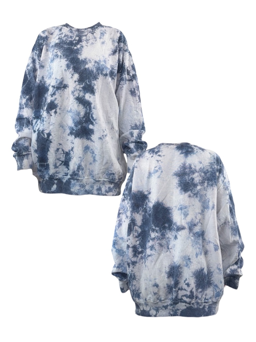 Urban Renewal Blue and White Tie-Dye Oversized Sweatshirt